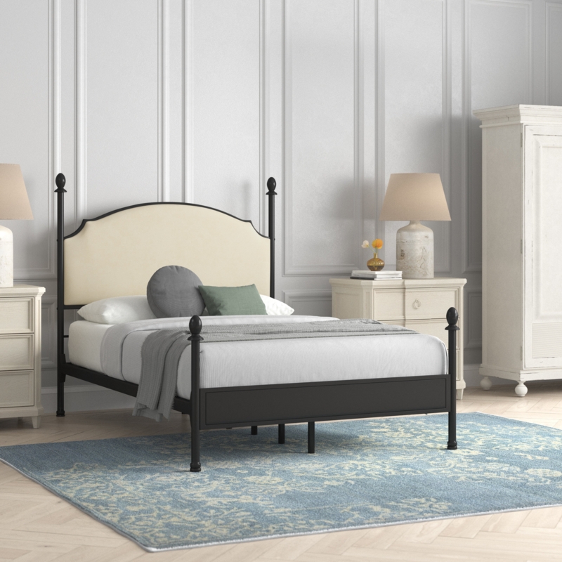 Blakesburg Upholstered Metal Four Poster Bed