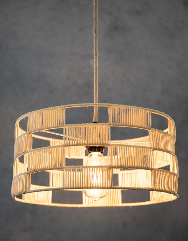 Boneta 1 - Light Plug in Swag Rattan Natural Pendant