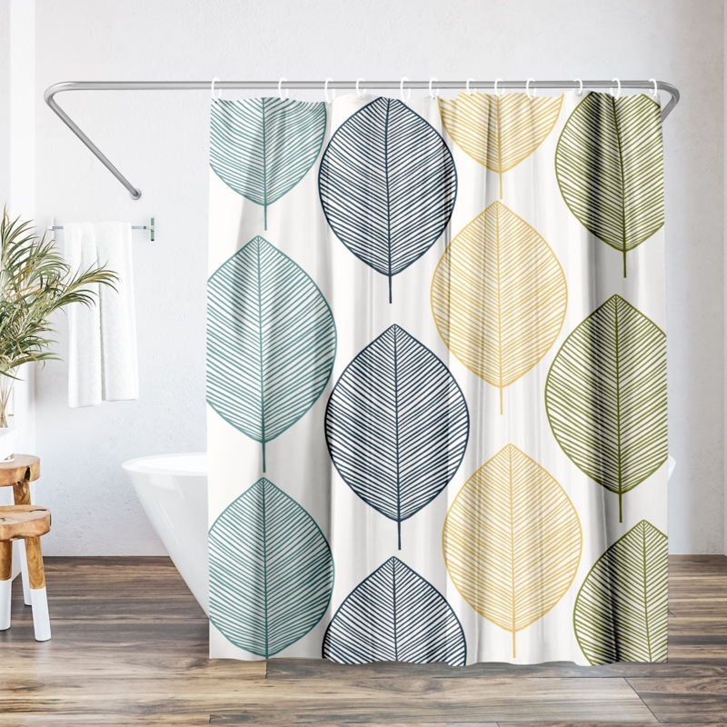 Botanical Shower Curtain Leaves Multicolor by Lisa Nohren