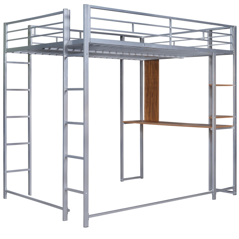 Bottesford Metal Loft Bed with Shelves by Isabelle & Max