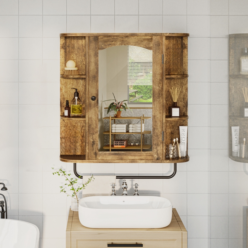 Braintree 26'' W x 24'' H Surface Framed Medicine Cabinet with Mirror and 1 Adjustable Shelves