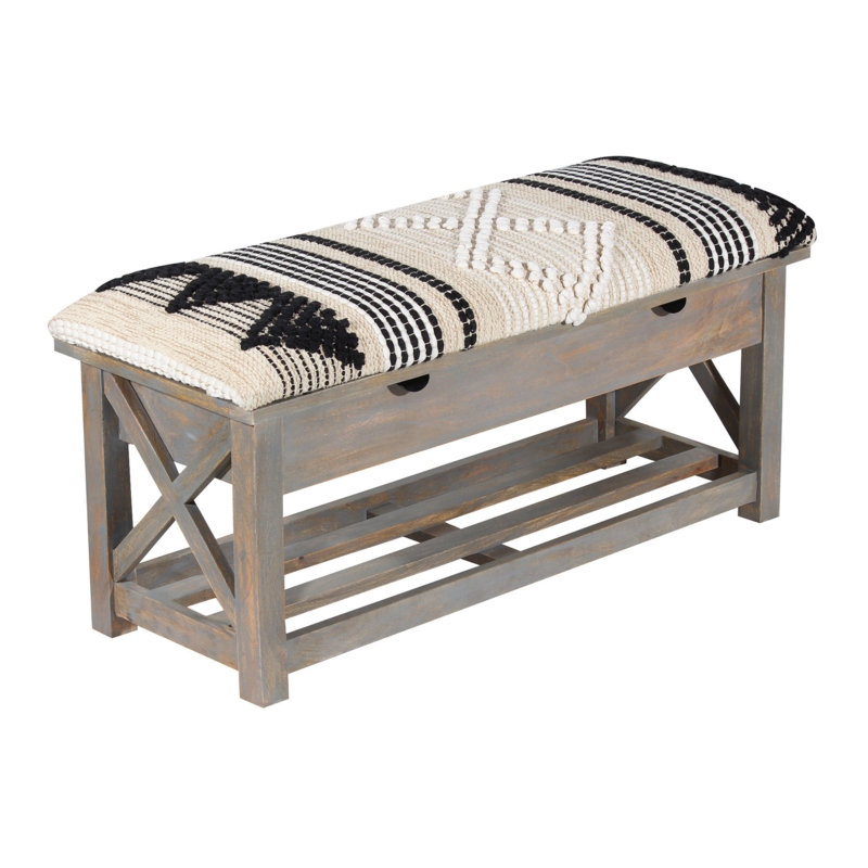 Braxdyn Cotton Upholstered Storage Bench