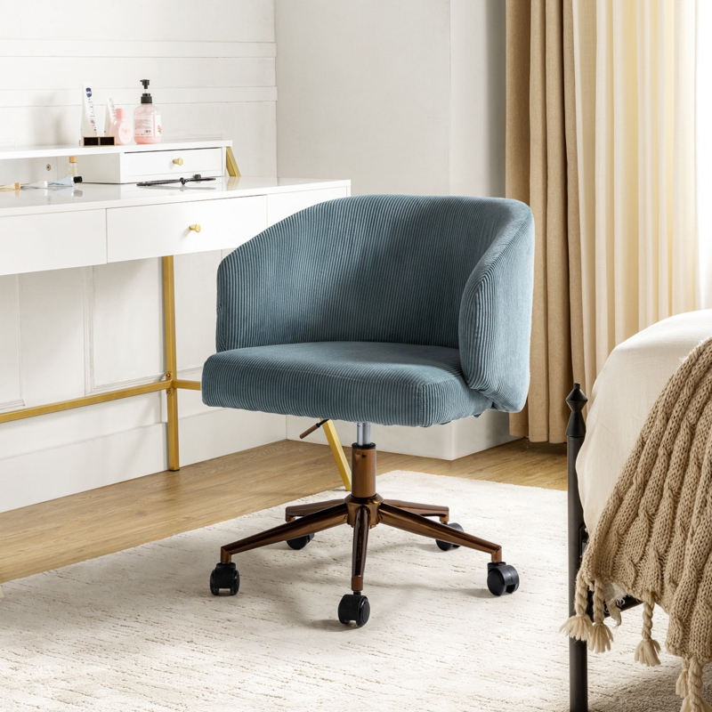 Brilhantina Corduroy Swivel Barrel Task Chair