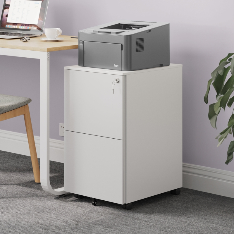 Bulmaro 14.6'' Wide 2 -Drawer Mobile Steel File Cabinet
