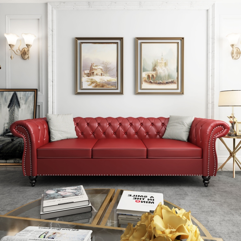 Bushea 84'' Faux Leather Sofa