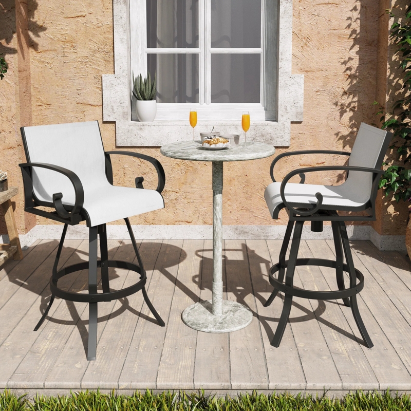 Cacia Powder Coated Aluminum Outdoor 29.53'' Bar Stool