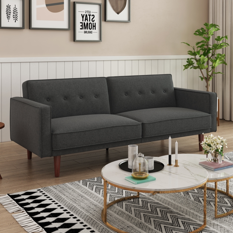 Calisa 84" Wide Split Back Convertible Sofa Bed