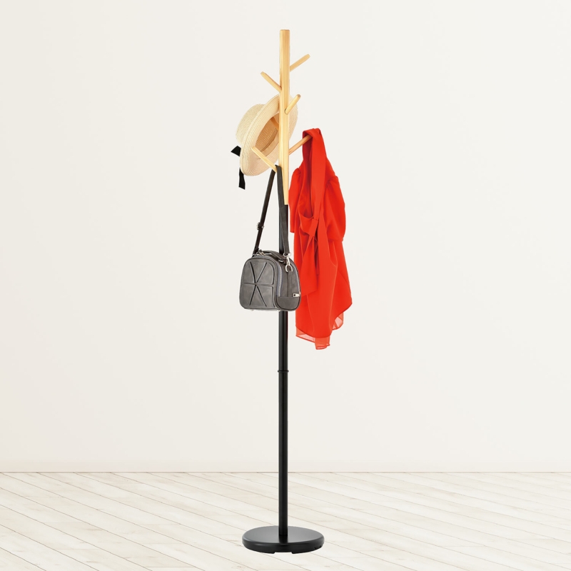 Canales Solid Wood Freestanding Coat Rack