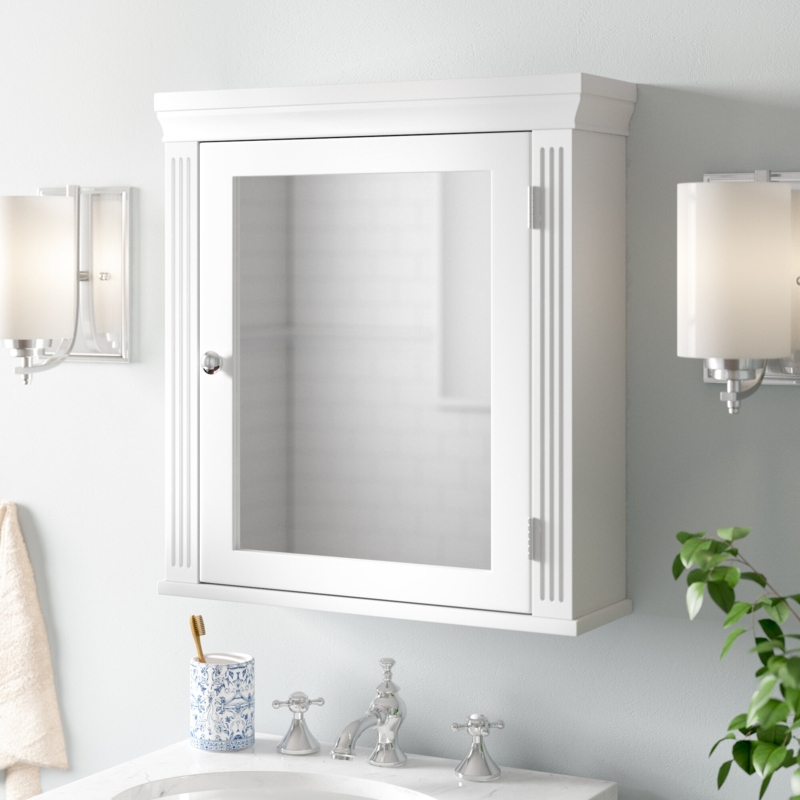 Cardon 18.5'' W 20'' H Surface Framed Medicine Cabinet with Mirror and 1 Adjustable Shelf