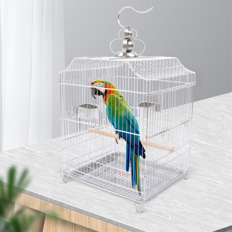 Cartavious 20.4" Flat Top Hanging Bird Cage with Perch