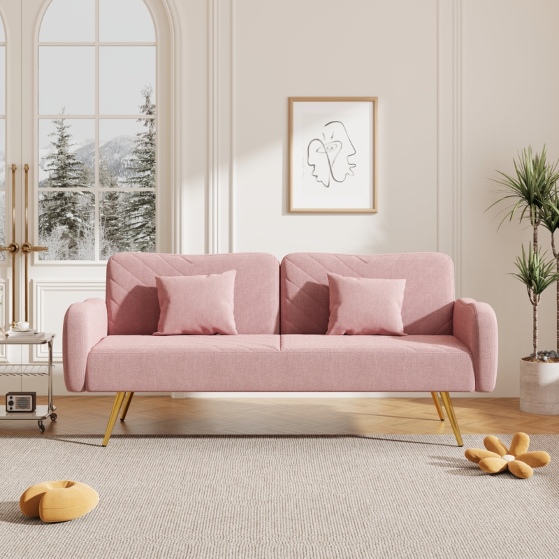 Cassoday 37.8 70.47'' Upholstered Tight Back Convertible Sofa