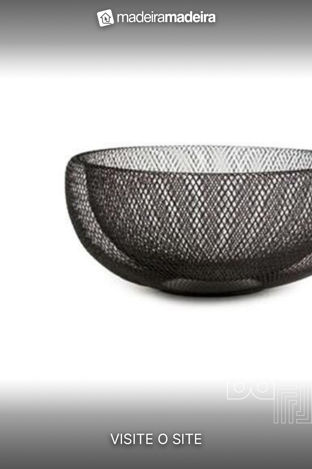 Centro de Mesa Aramado Preto em Metal 14,5X28,5cm - Mart