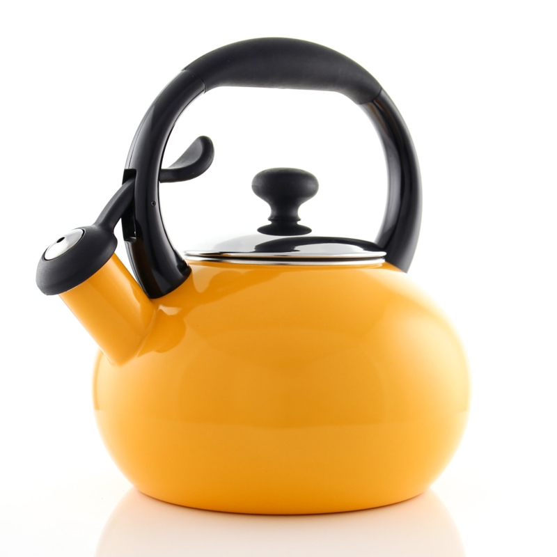 Chantal Button 1.8 Quarts Carbon Steel Whistling Stovetop Teakettle