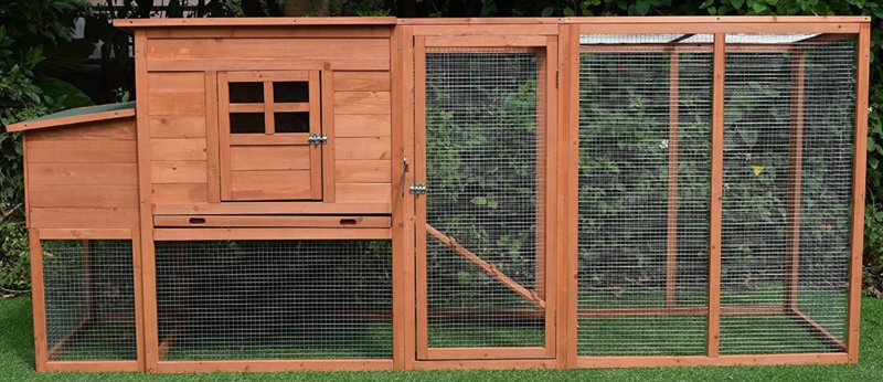 Cheisa 18.38 Square Feet Chicken Coop with Chicken Run For Up To 4 Chickens