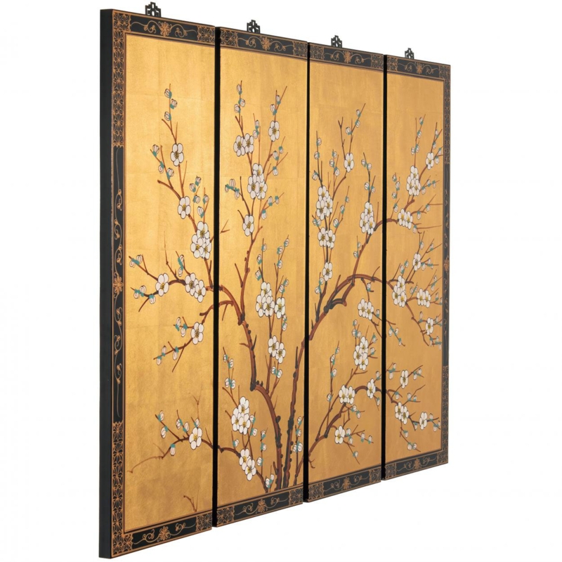 Cherry Blossom 36" H x 12" W 4 - Piece Wall Dcor