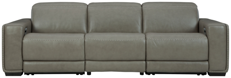 Correze 116.5" Wide Genuine Leather Symmetrical Reclining Corner Sectional