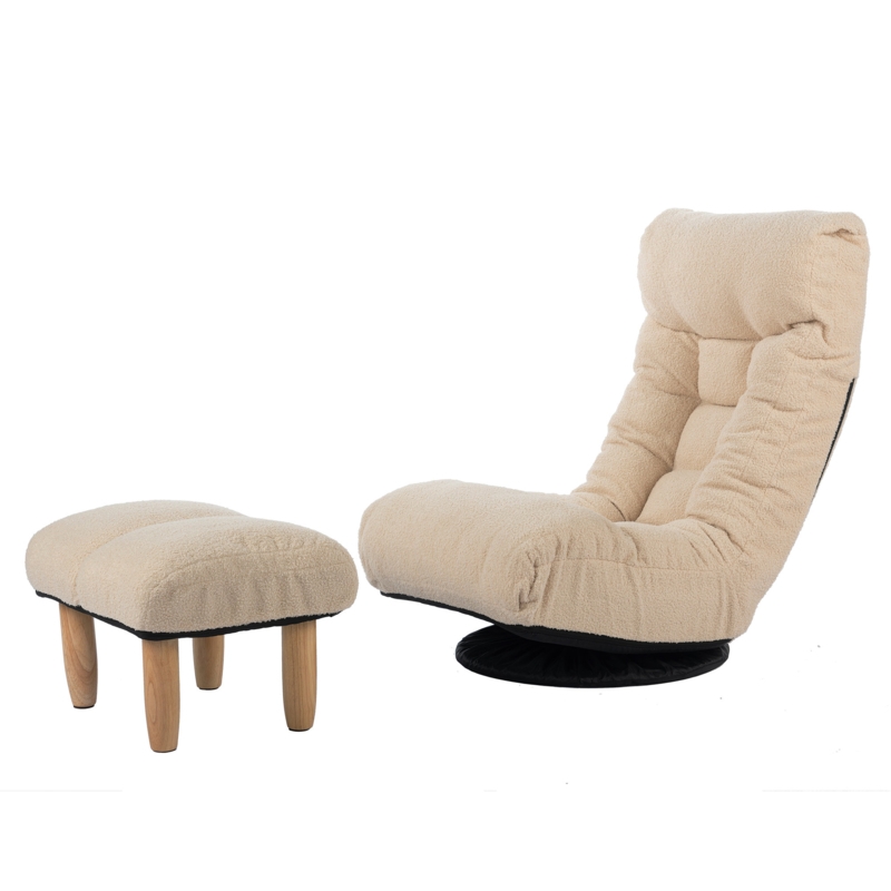 Corrigan Studio Reclining Ergonomic Swiveling Floor Game Chair with Footrest