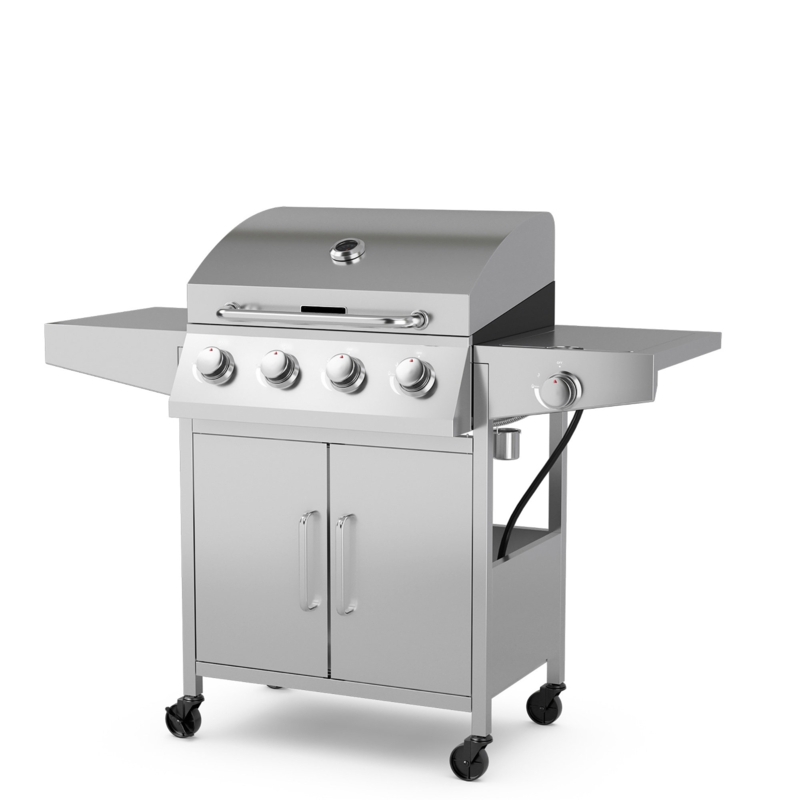 Costway Single Burner Freestanding Propane Gas Grill with Side Burner and Cabinet