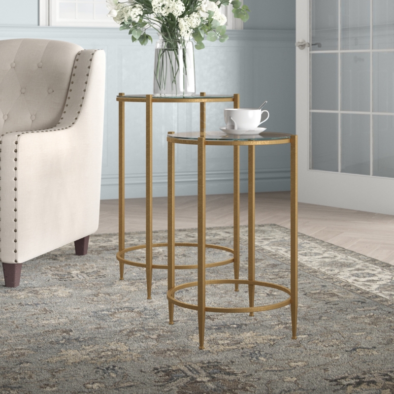 Courville Metal and Glass Nesting Tables