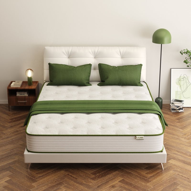 Crystli 12" Medium Cooling Gel Memory Foam Mattress with Wrapped Innersprings