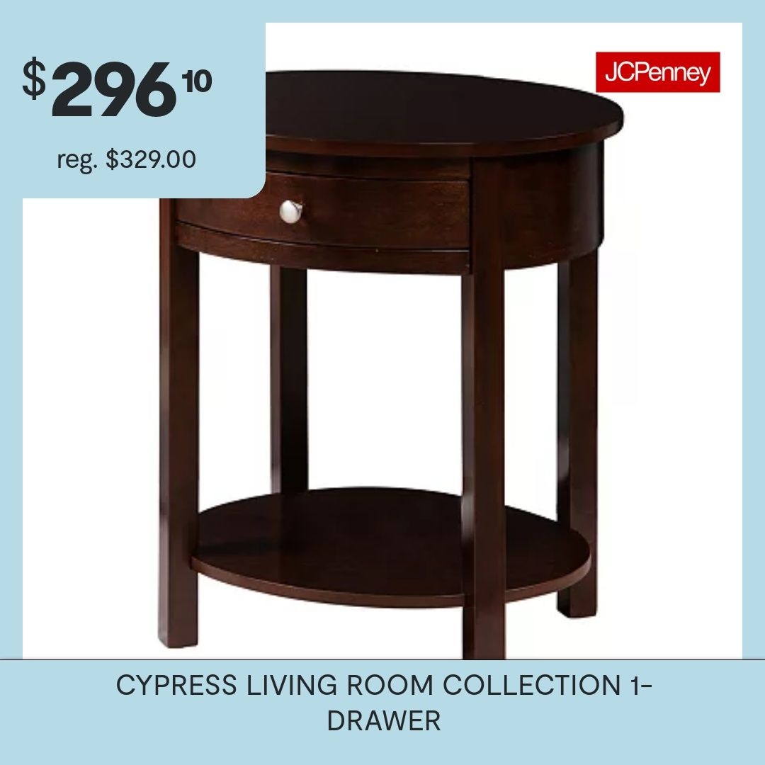 Cypress Living Room Collection 1-Drawer Storage End Table | Brown | One Size | Accent Tables End Tables | Storage|Quick Ship