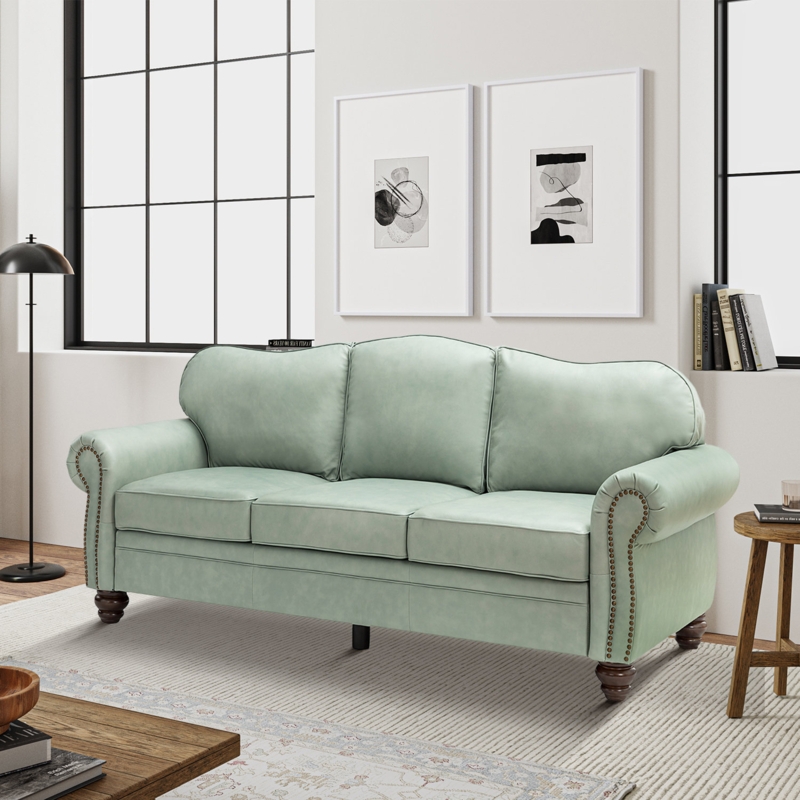 Damore 81'' Wide Genuine Leather Sofa