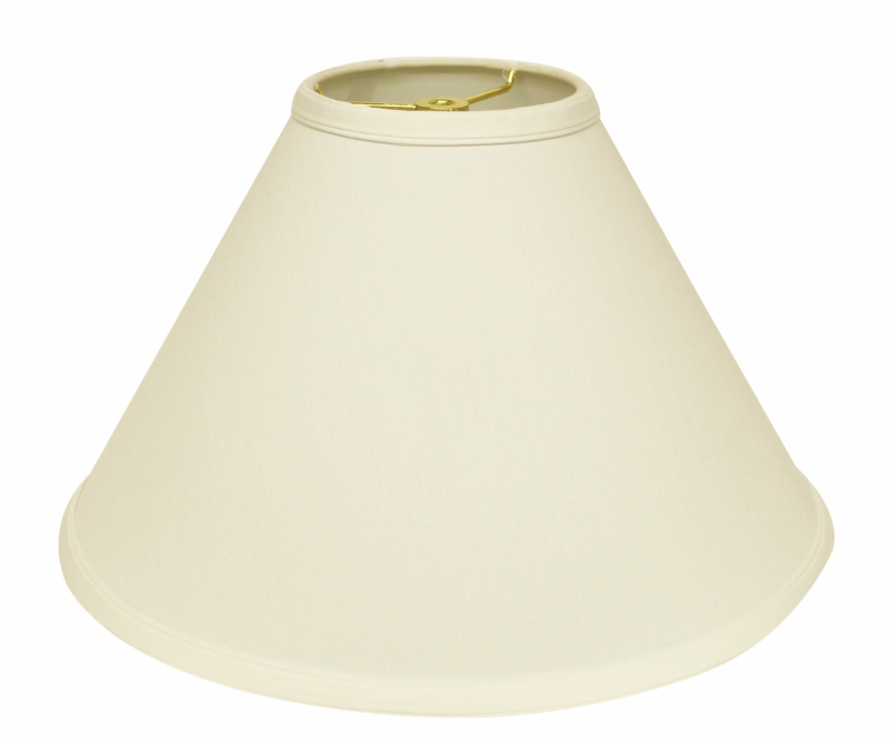 Deep Cone Hardback No Slub Lampshade with Washer Fitter, Natural Fabric Lampshade