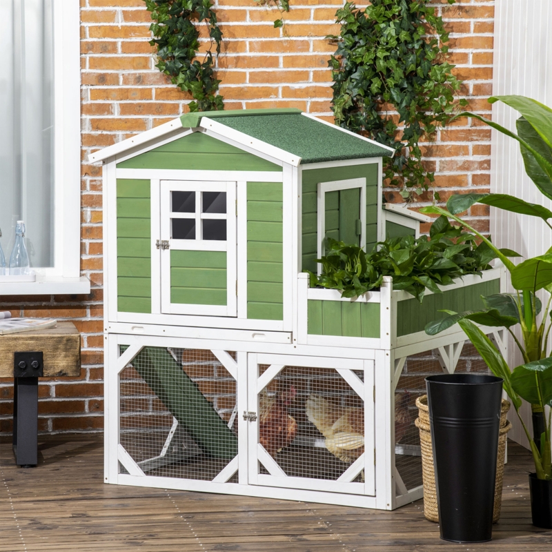 Deera 12.5 Square Feet Chicken Coop with Chicken Run For Up To 3 Chickens