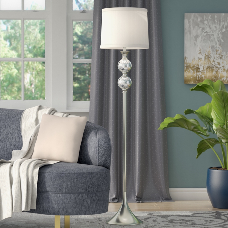 Deveau Nickel Traditional Floor Lamp