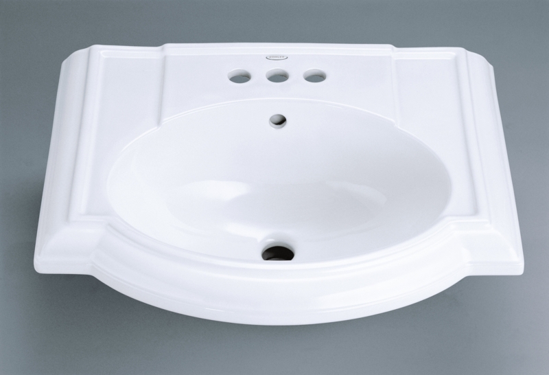Devonshire Ceramic 24" Pedestal Bathroom Sink with Overflow