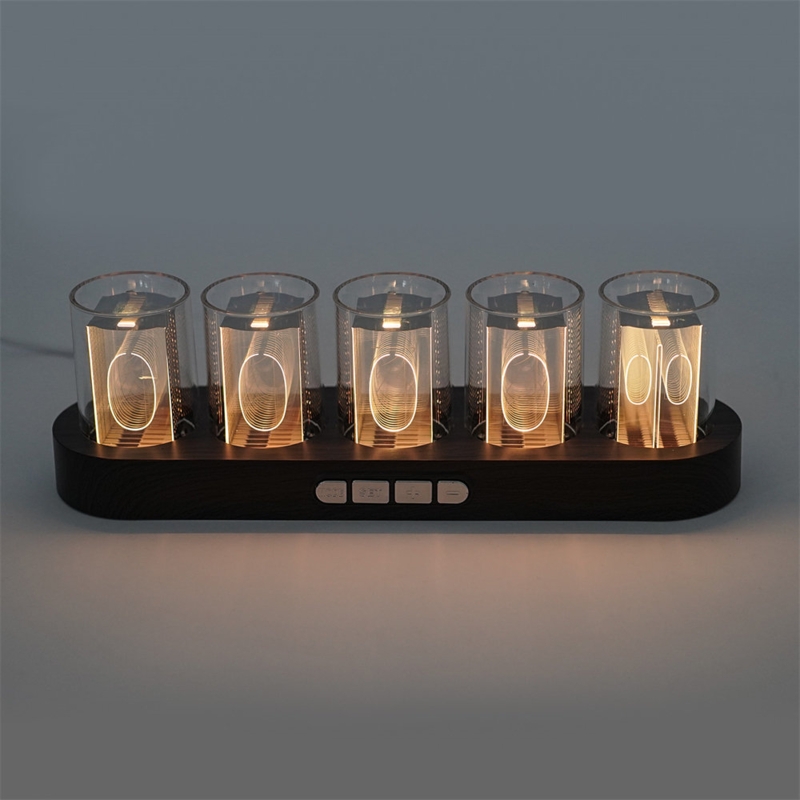 Digital Electric Tabletop Clock in Wood Grain