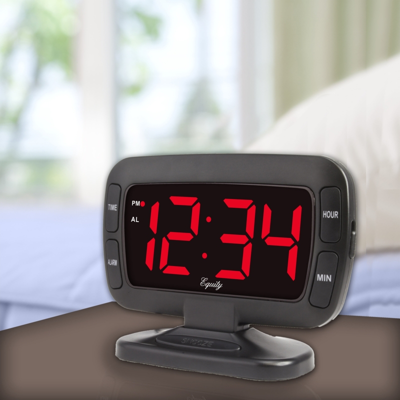 Digital Electric Tabletop Clock with Alarm in Dark Gray