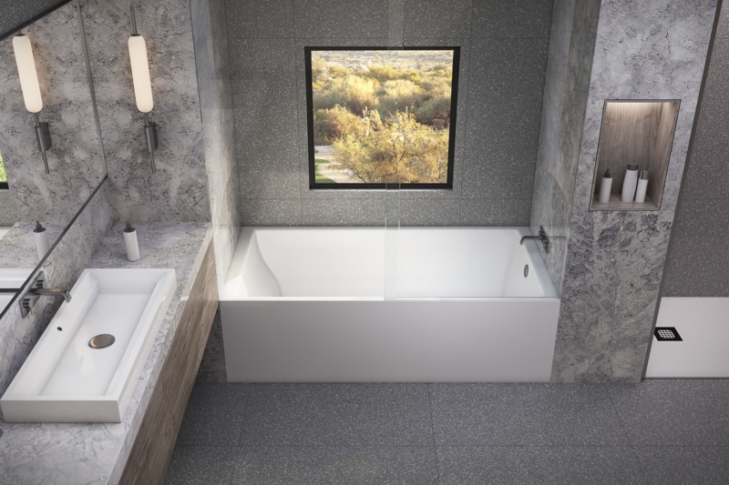 Driftwood 72" x 36" Alcove/Tile In Soaking Acrylic Bathtub