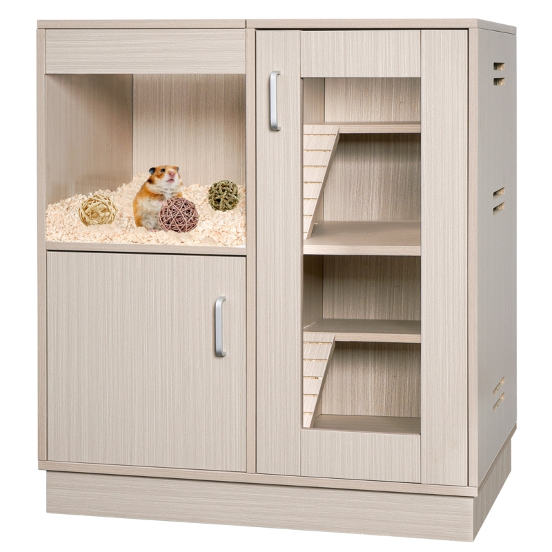Dunevant 4-Tier Hamster Cage Wood with Storage Cabinet, House, Openable Top, Acrylic Windows