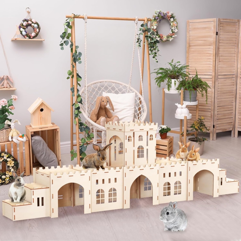Edeltraut 6 Houses  Rabbit House Castle Style Hideout Small Animal House