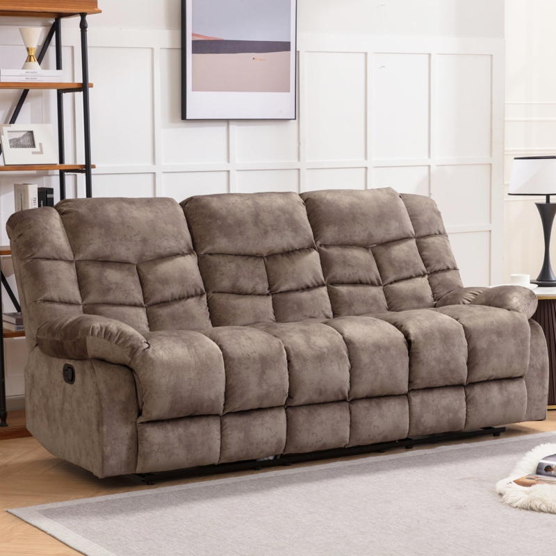Edilmar 83.1'' Wide Contemporary and Overstuffed Manual Reclining Sofa with Wide Backrest