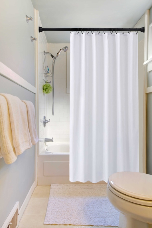 Eiraeis Aireis Adjustable Straight Tension Shower Curtain Rod