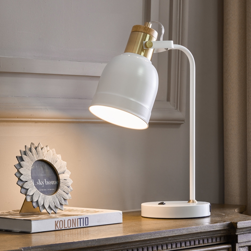 Elize 17" Modern Desk Lamp with 1 USB Port Reading Lamp for Living Room Bedroom Office Nightstand