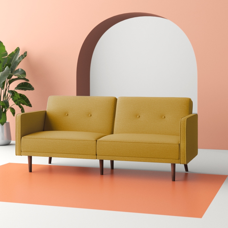 Ellensburg 76'' Square Arm Sleeper Convertible Sofa