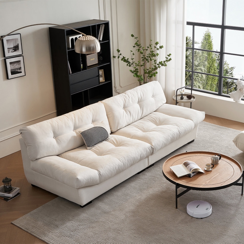 Emad 106.3" Upholstered Sofa Fluffy Cloud Sectional Couch Modern Comfy Sofas