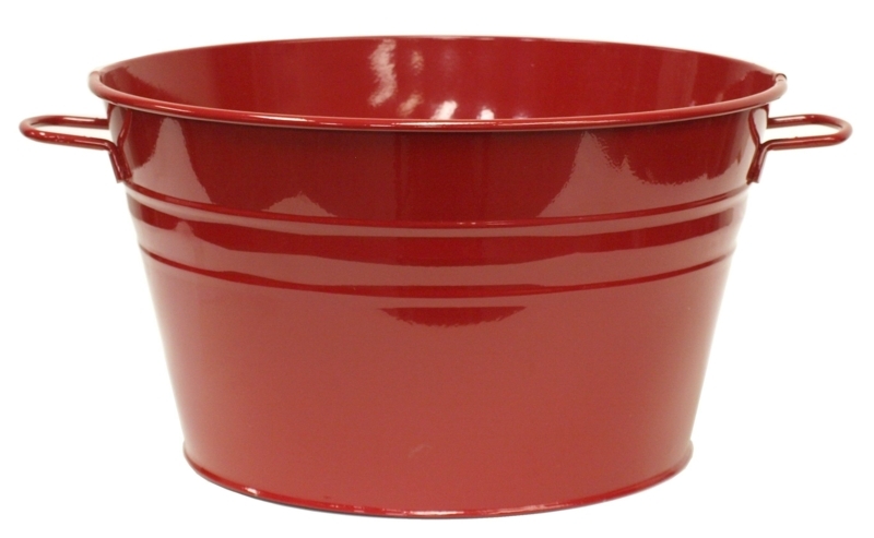 Enamel Galvanized Steel Planter, Beverage Tub