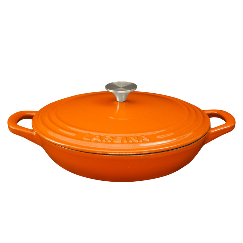 Enameled Cast Iron Braiser with Lid and Dual Handles