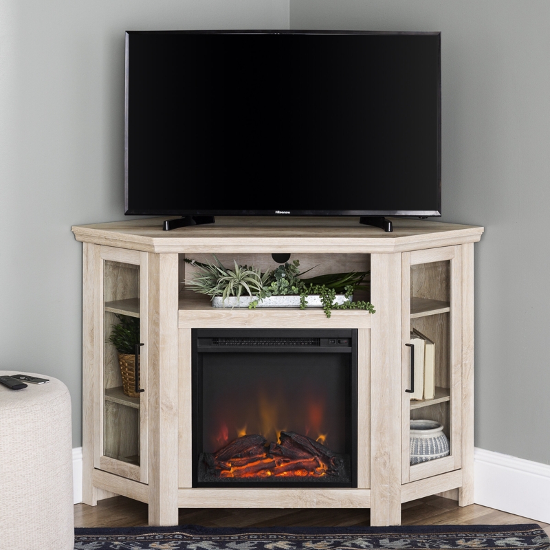 Euripides Media Console for TVs up to 50" with Electric Fireplace Included