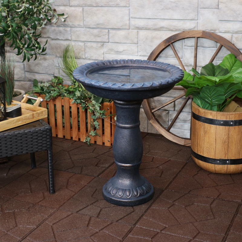 Evie Glass Fiber Reinforced Concrete (GFRC) Mosaic Birdbath