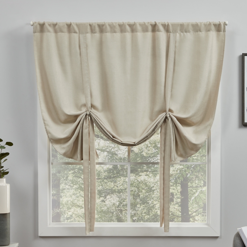 Exclusive Home Loha Light Filtering Rod Pocket Tie Up Shade