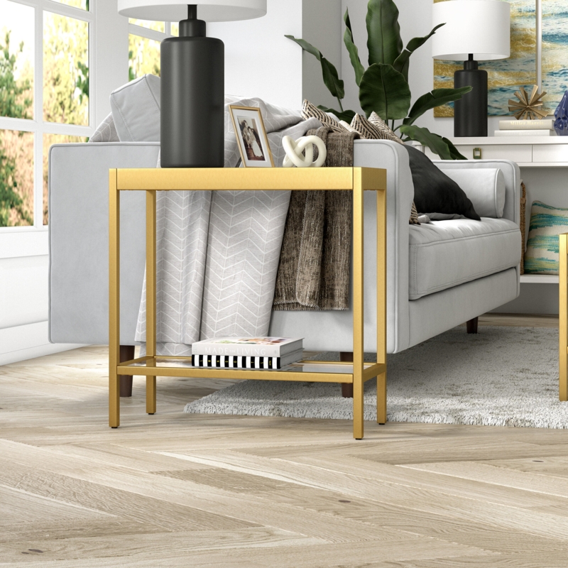 Farin Brass Rectangular Side Table