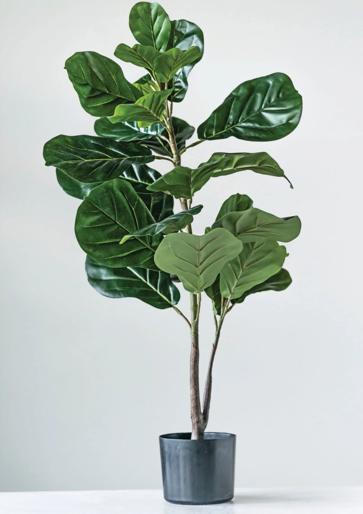 Faux Fiddle Fig Leaf Plant in Pot