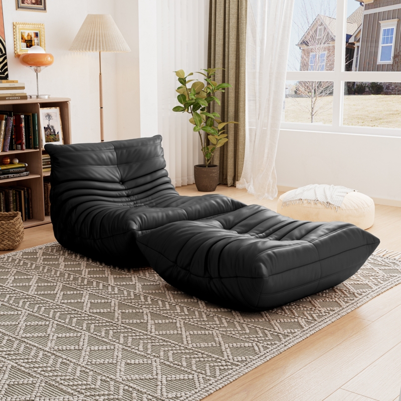 Faux Leather Bean Bag Set