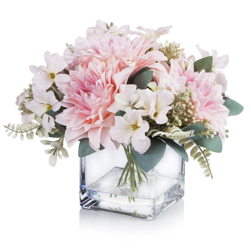 Faux Silk Mixed Assortment Arrangement in Vase