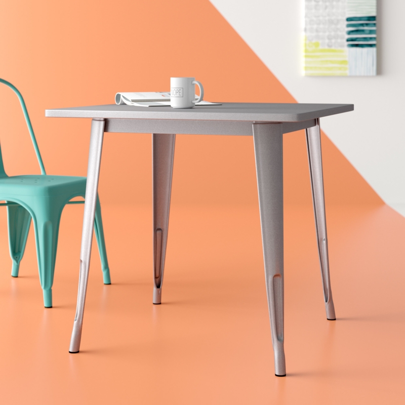 Feodora 31.5'' Square Metal Indoor-Outdoor Table